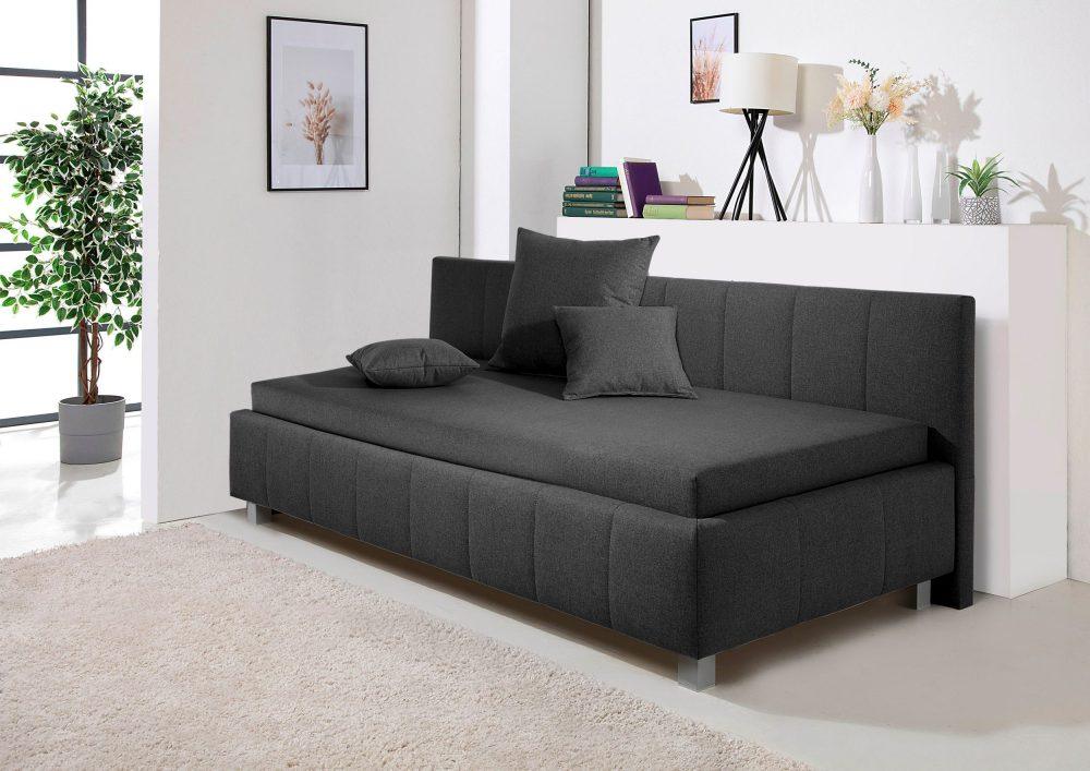 Viengulė pilka lova LUX 80x200 cm. 03