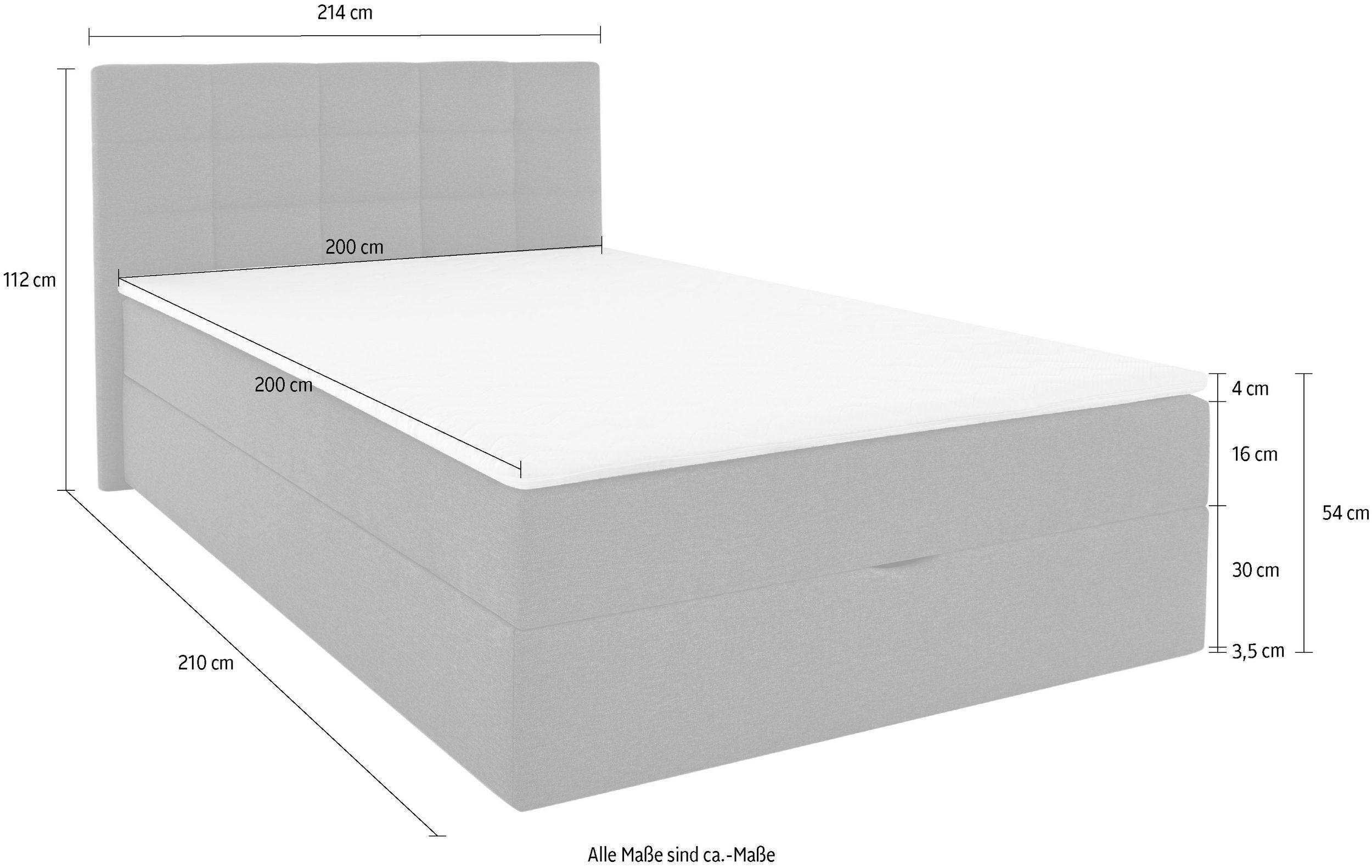 Dvigulė lova pilka su patalynės dėže 200x200 cm. 59 - Image 2